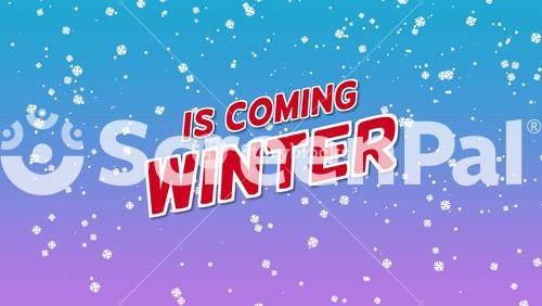Winter Is Coming With Flying Snow In Blue Sky, Motion Holidays And Winter Style Background For New Year And Merry Christmas